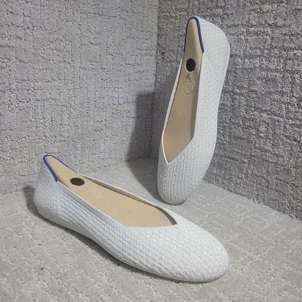 Rothy's The Flat Women's Size 9.5 US Salt Honeycomb Round Toe Slip On Shoes - Picture 13 of 13